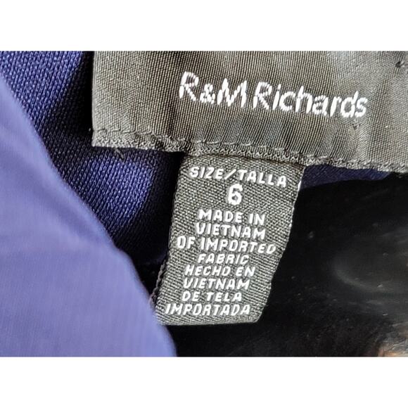 R and M Richards Jumpsuit Women Size 6 Blue One Shoulder Tie Waist Wide Leg - Picture 13 of 16